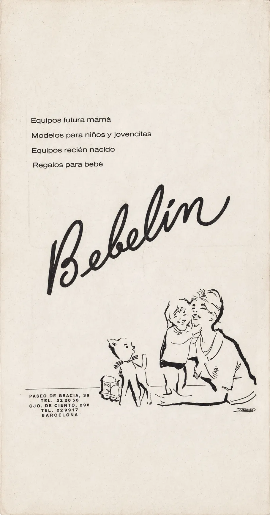 Bebelin, antigua tienda de confección infantil en Passeig de Gràcia, Barcelona